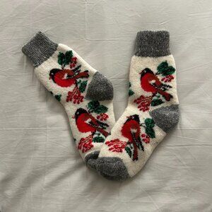 NWT Cozy Wool Socks with Robins Size M/L
